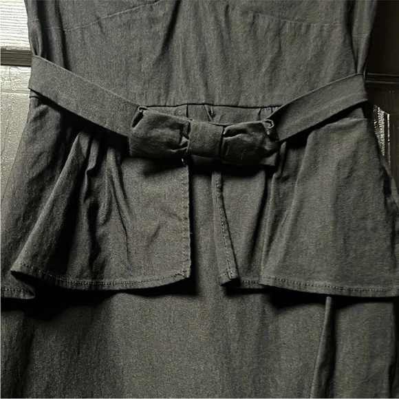 Stop Staring vintage inspired pinup retro Elegant Black Peplum Dress - Picture 5 of 15